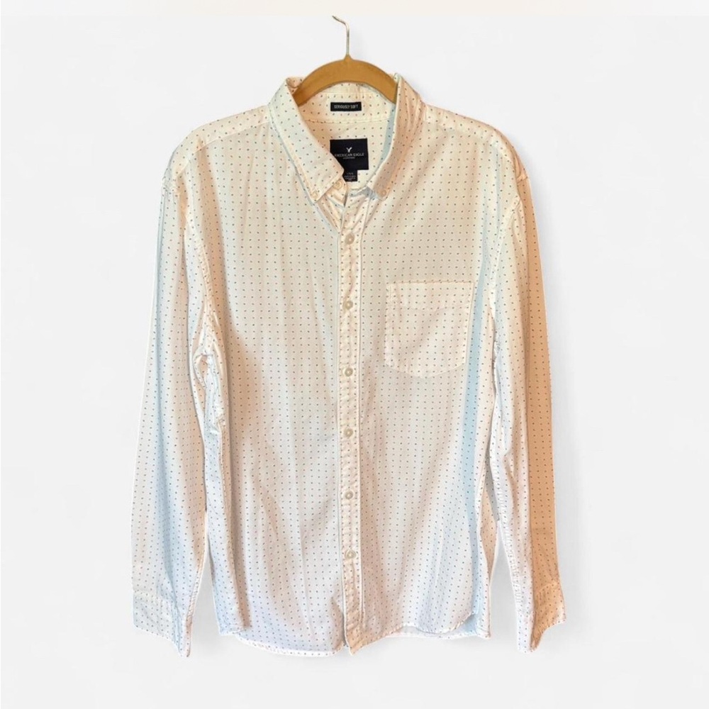 American Eagle Outfitters White Casual Button Down Shirt
